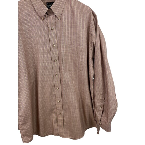 Jos. A. Bank Mens XL Button-Up Shirt Long Sleeve Multicolor Red Orange Black - Picture 3 of 8